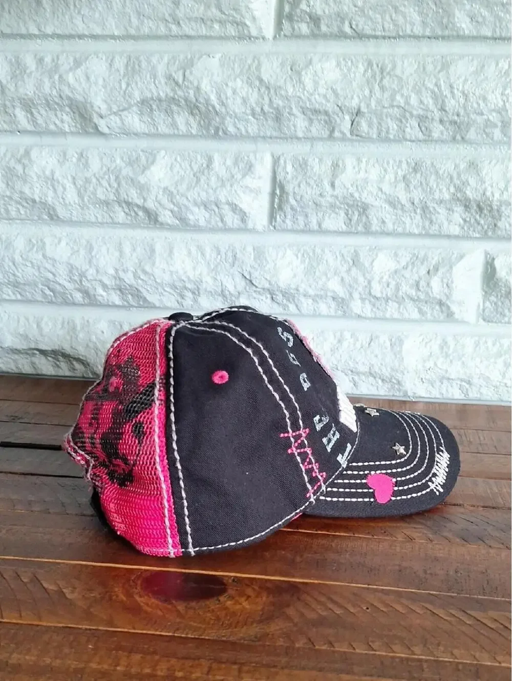 Y2k Browning Pink And Black Country Trucker Hat